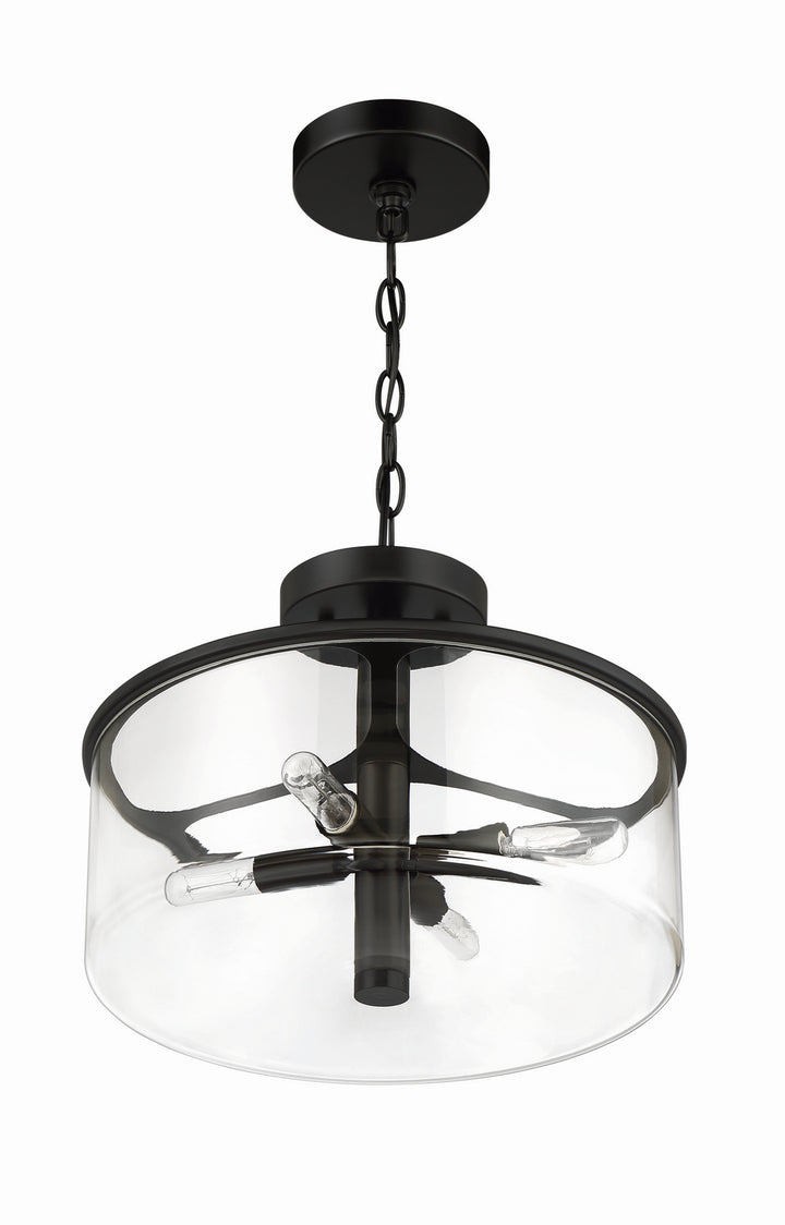 Hailie Four Light Convertible Semi Flush in Flat Black