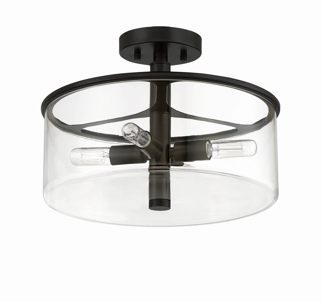 Hailie Four Light Convertible Semi Flush in Flat Black