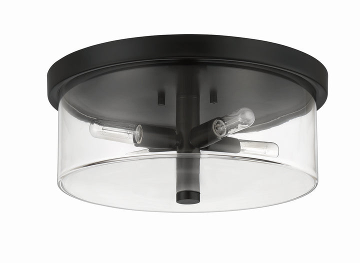 Hailie Four Light Flushmount in Flat Black