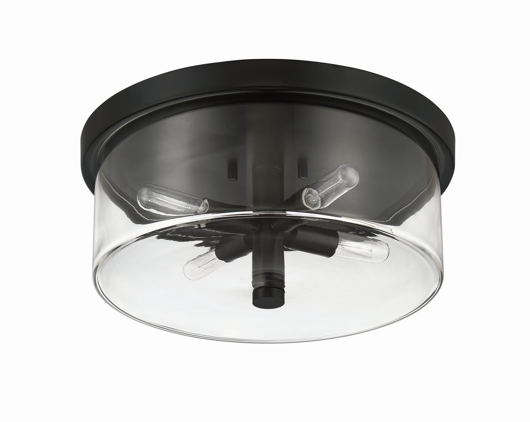 Hailie Four Light Flushmount in Flat Black