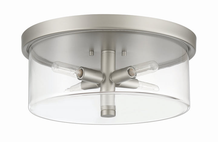 Hailie Four Light Flushmount in Satin Nickel