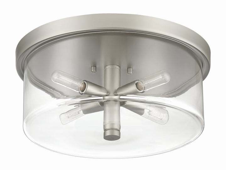 Hailie Four Light Flushmount in Satin Nickel