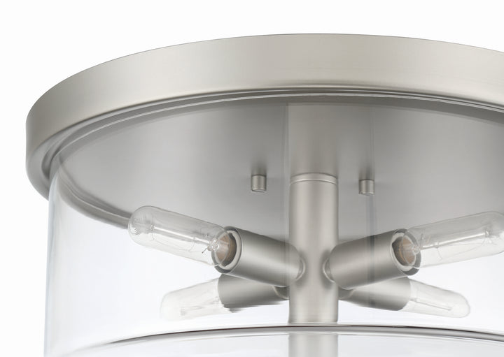 Hailie Four Light Flushmount in Satin Nickel