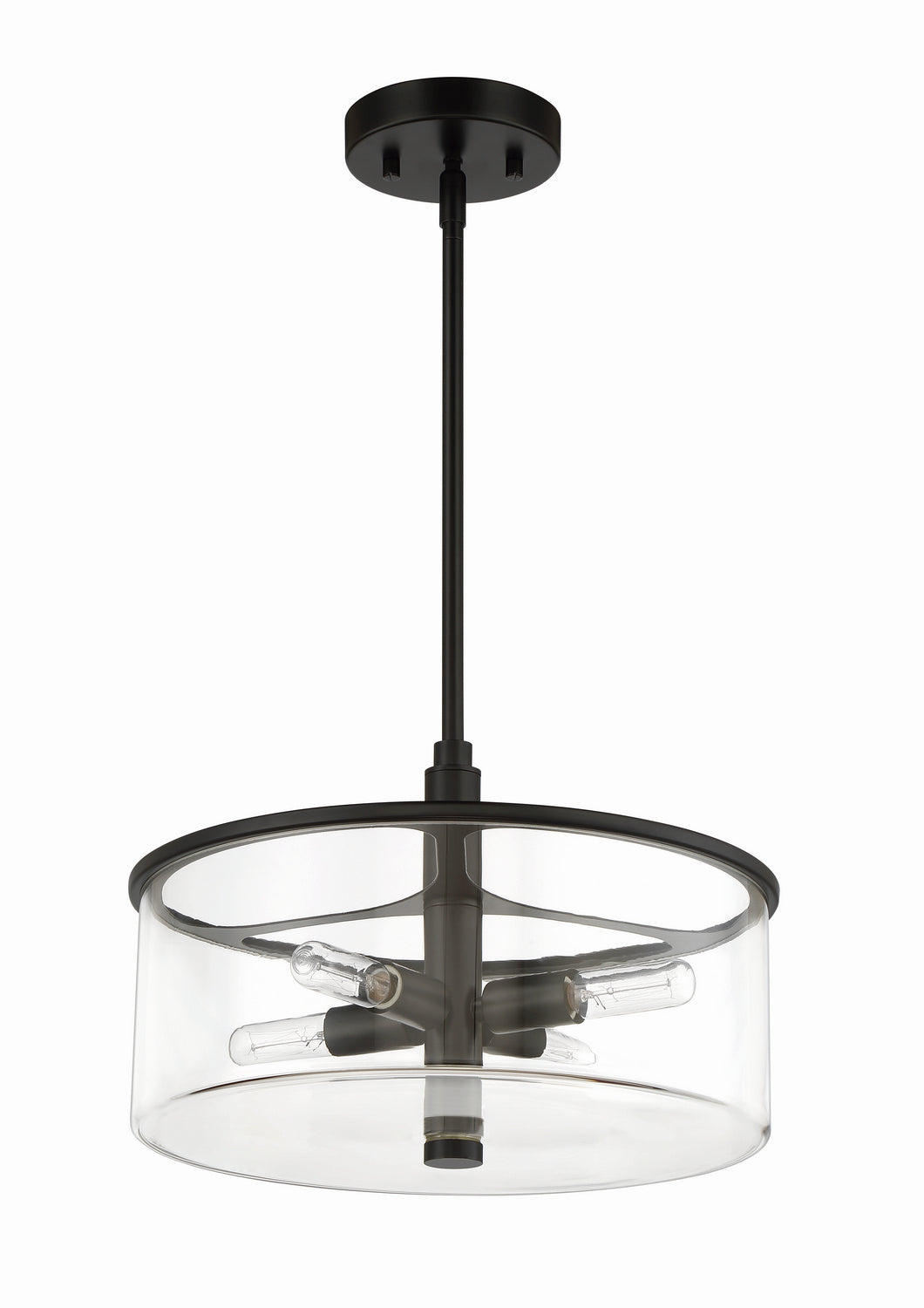 Hailie Four Light Pendant in Flat Black