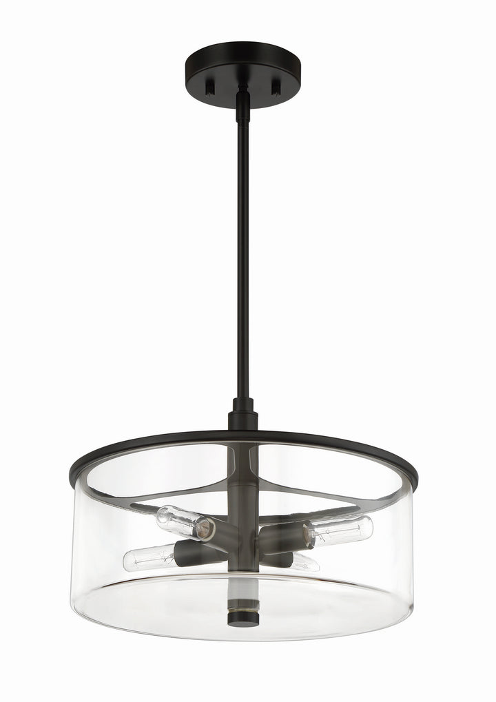 Hailie Four Light Pendant in Flat Black