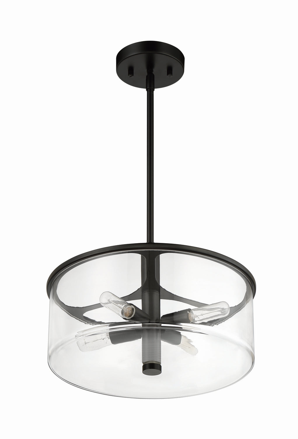 Hailie Four Light Pendant in Flat Black