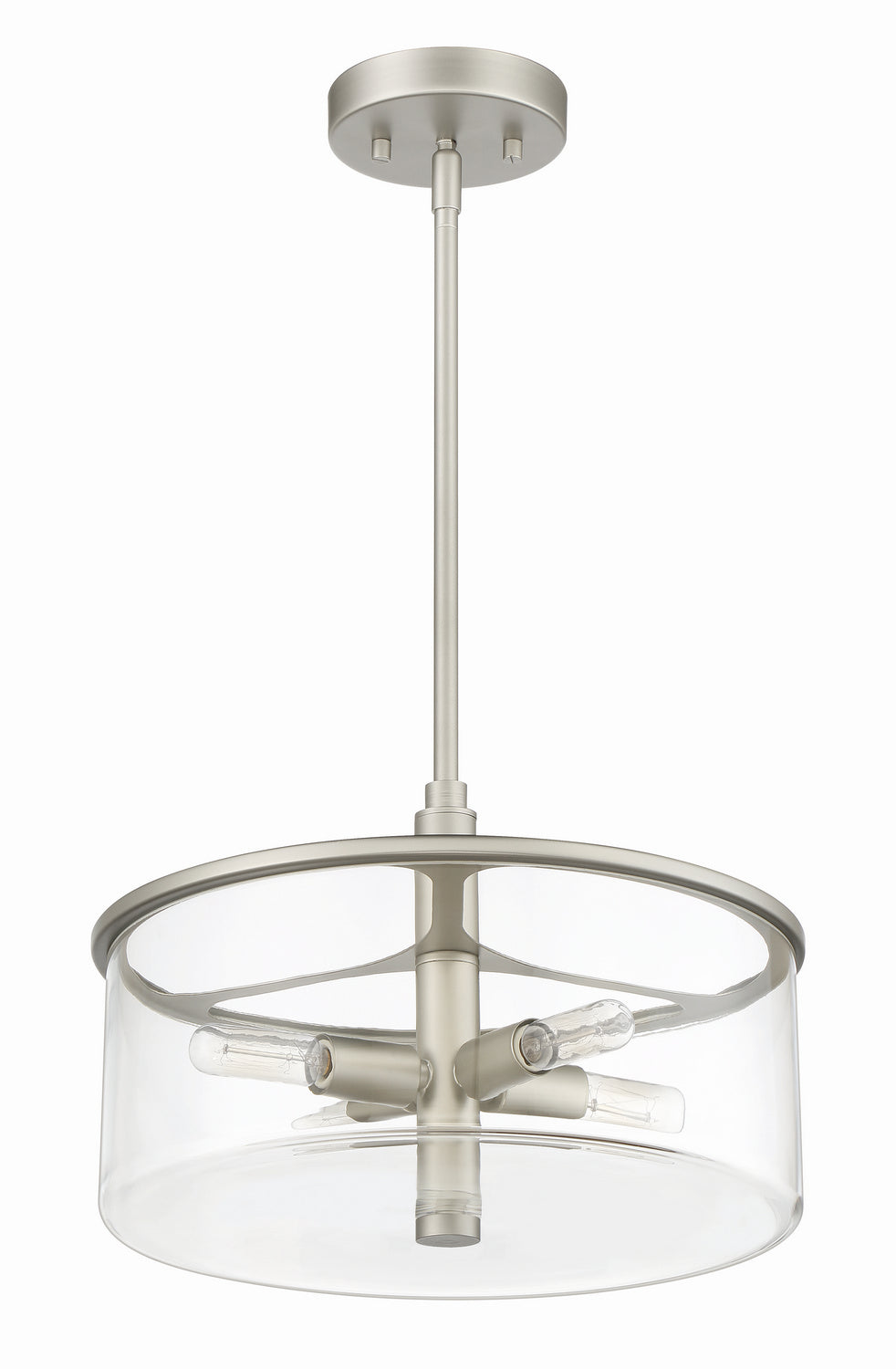 Hailie Four Light Pendant in Satin Nickel