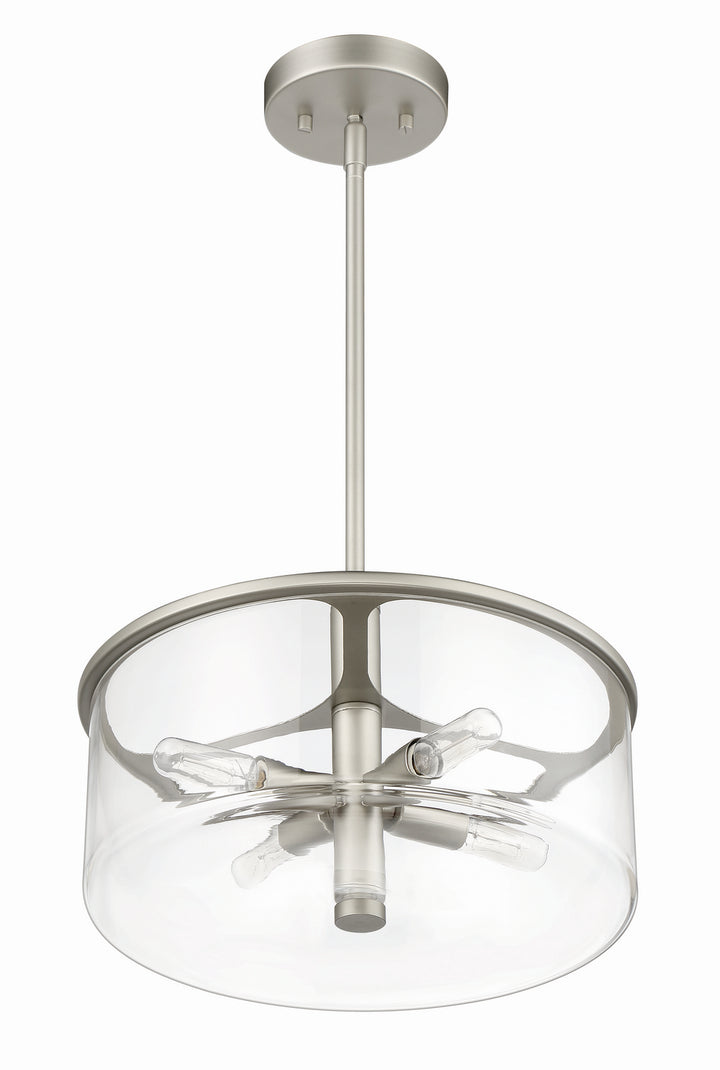 Hailie Four Light Pendant in Satin Nickel