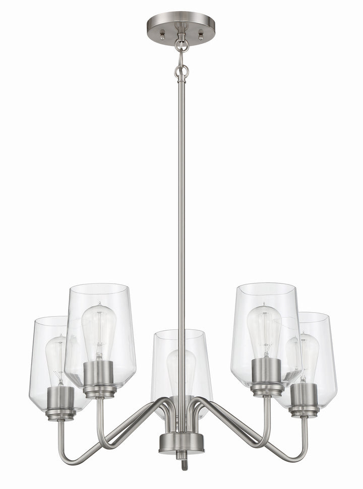 Shayna Five Light Chandelier in Brushed Polished Nickel