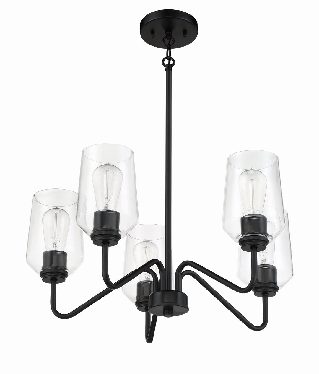 Shayna Five Light Chandelier in Flat Black