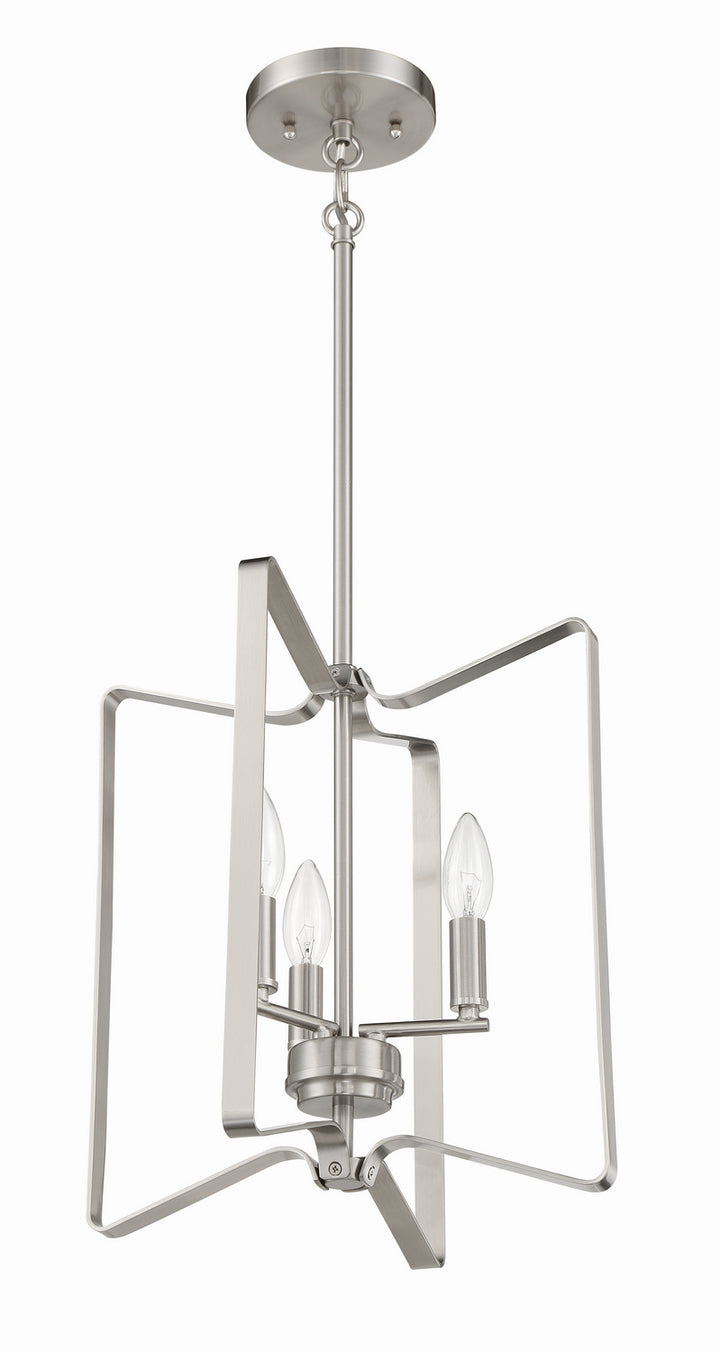 Shayna Three Light Foyer Pendant in Brushed Polished Nickel