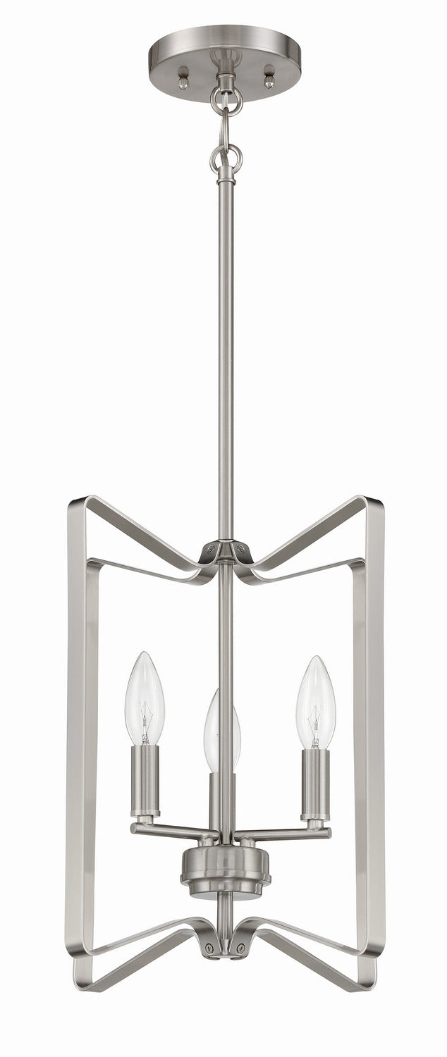 Shayna Three Light Foyer Pendant in Brushed Polished Nickel