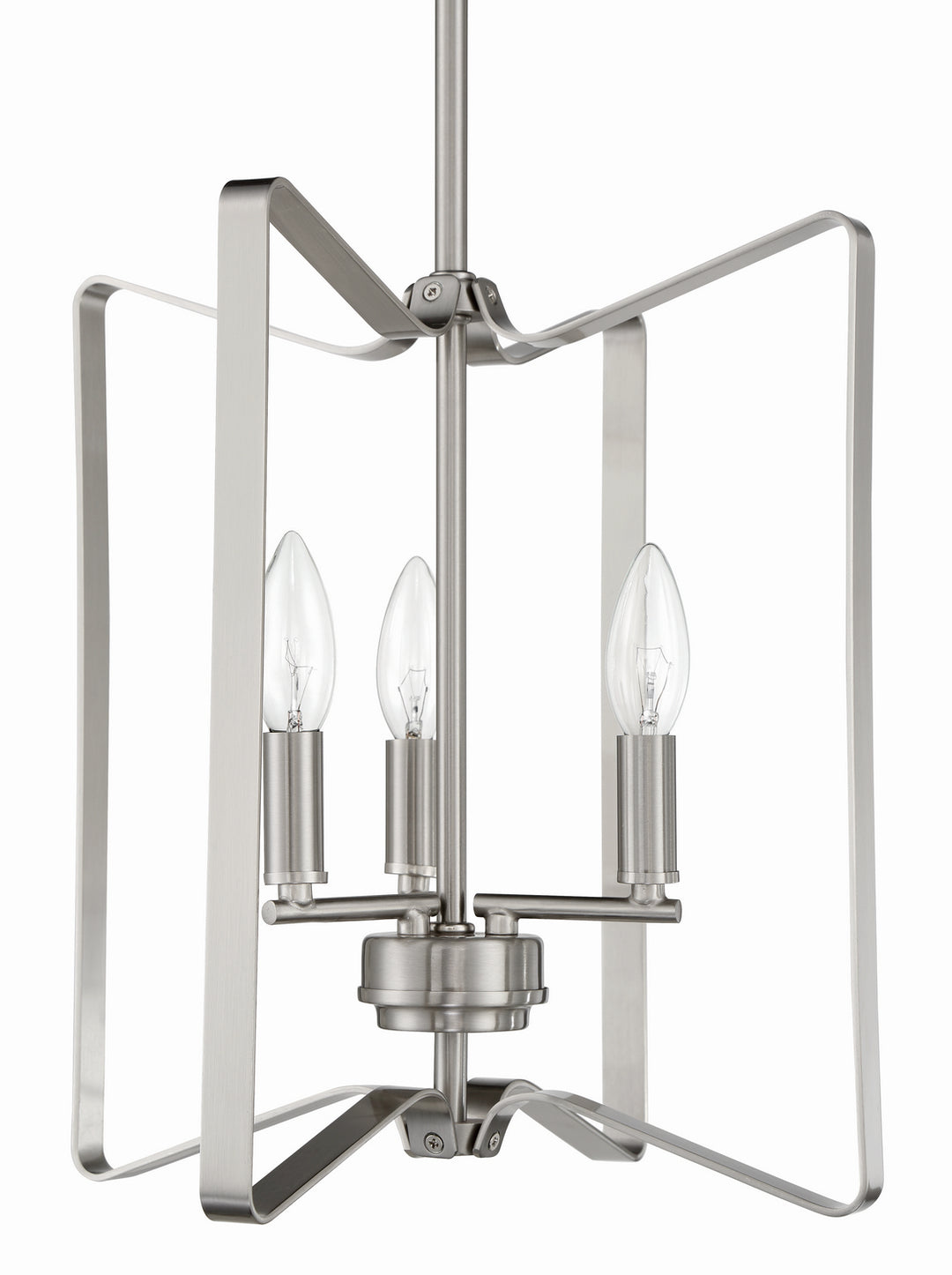 Shayna Three Light Foyer Pendant in Brushed Polished Nickel