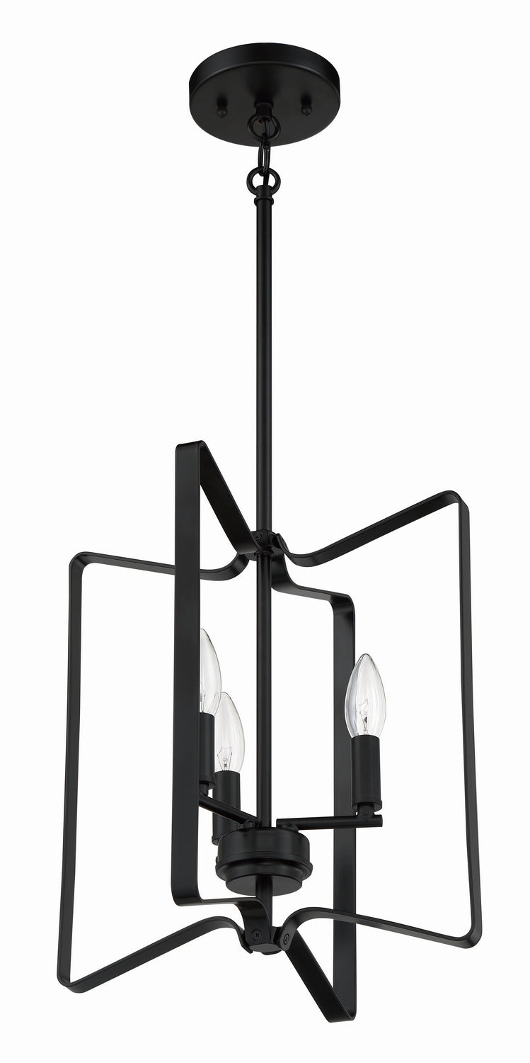 Shayna Three Light Foyer Pendant in Flat Black