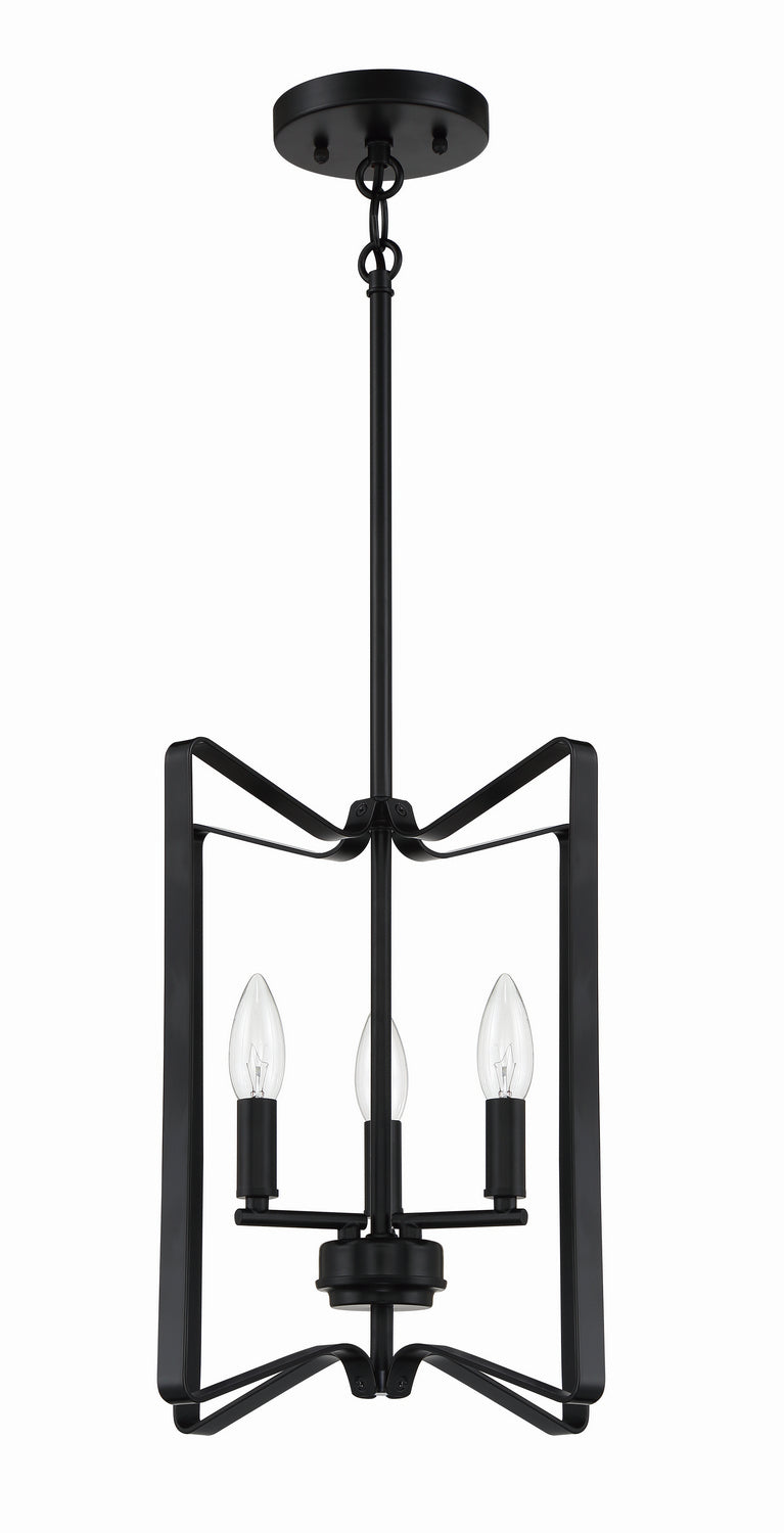 Shayna Three Light Foyer Pendant in Flat Black