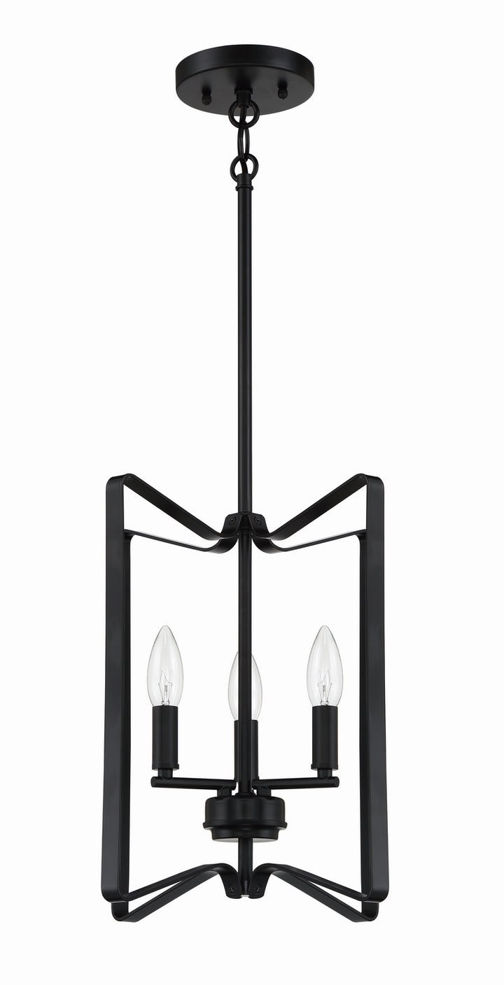 Shayna Three Light Foyer Pendant in Flat Black