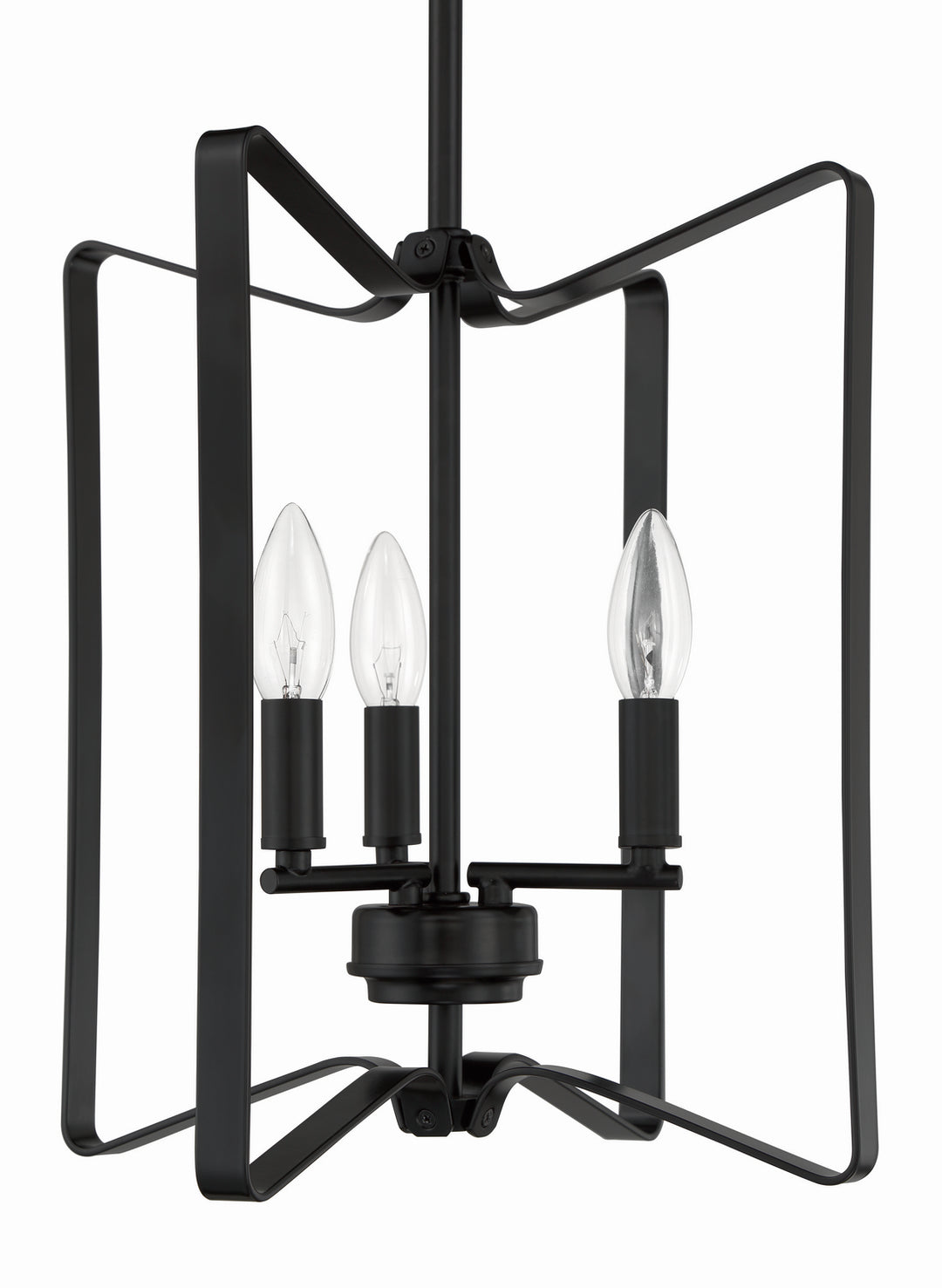 Shayna Three Light Foyer Pendant in Flat Black