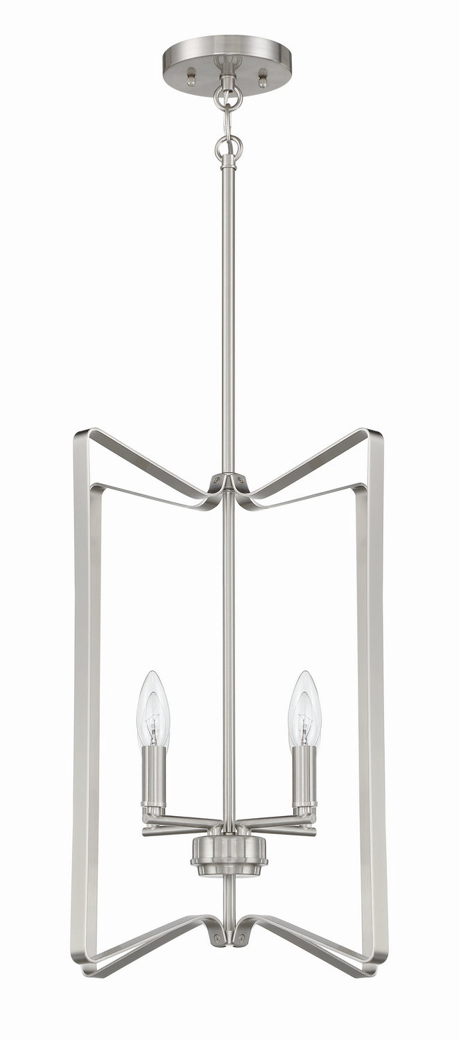 Shayna Four Light Foyer Pendant in Brushed Polished Nickel