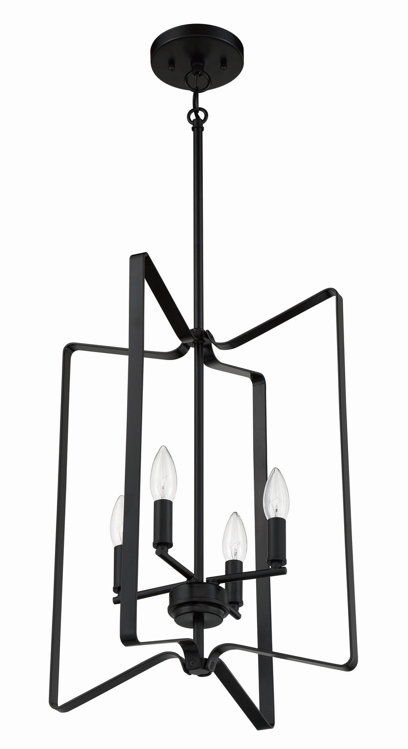 Shayna Four Light Foyer Pendant in Flat Black