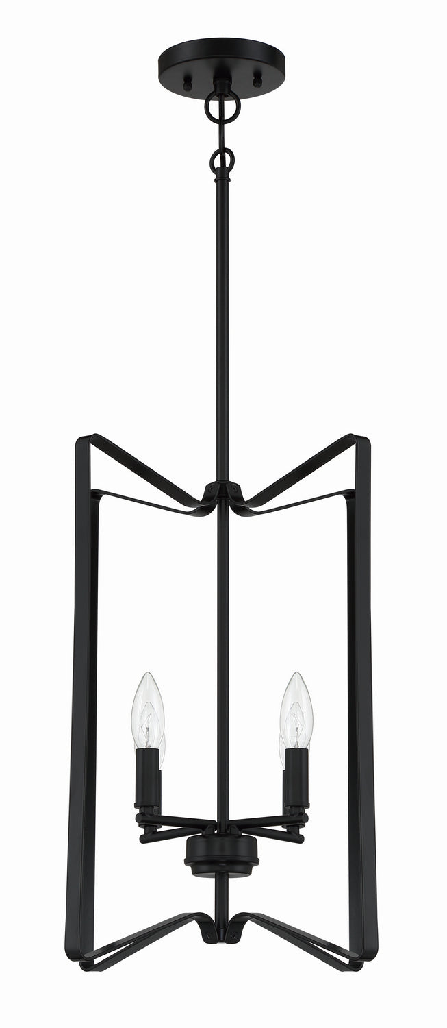 Shayna Four Light Foyer Pendant in Flat Black