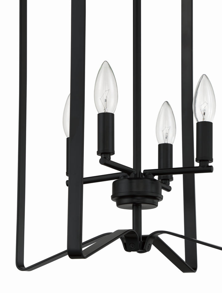 Shayna Four Light Foyer Pendant in Flat Black