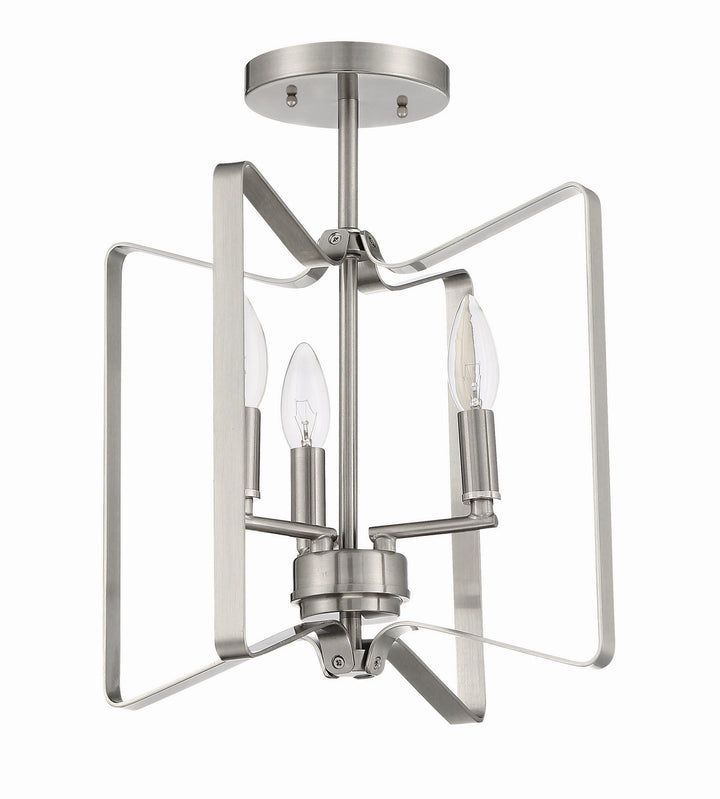 Shayna Three Light Convertible Semi Flush in Brushed Polished Nickel