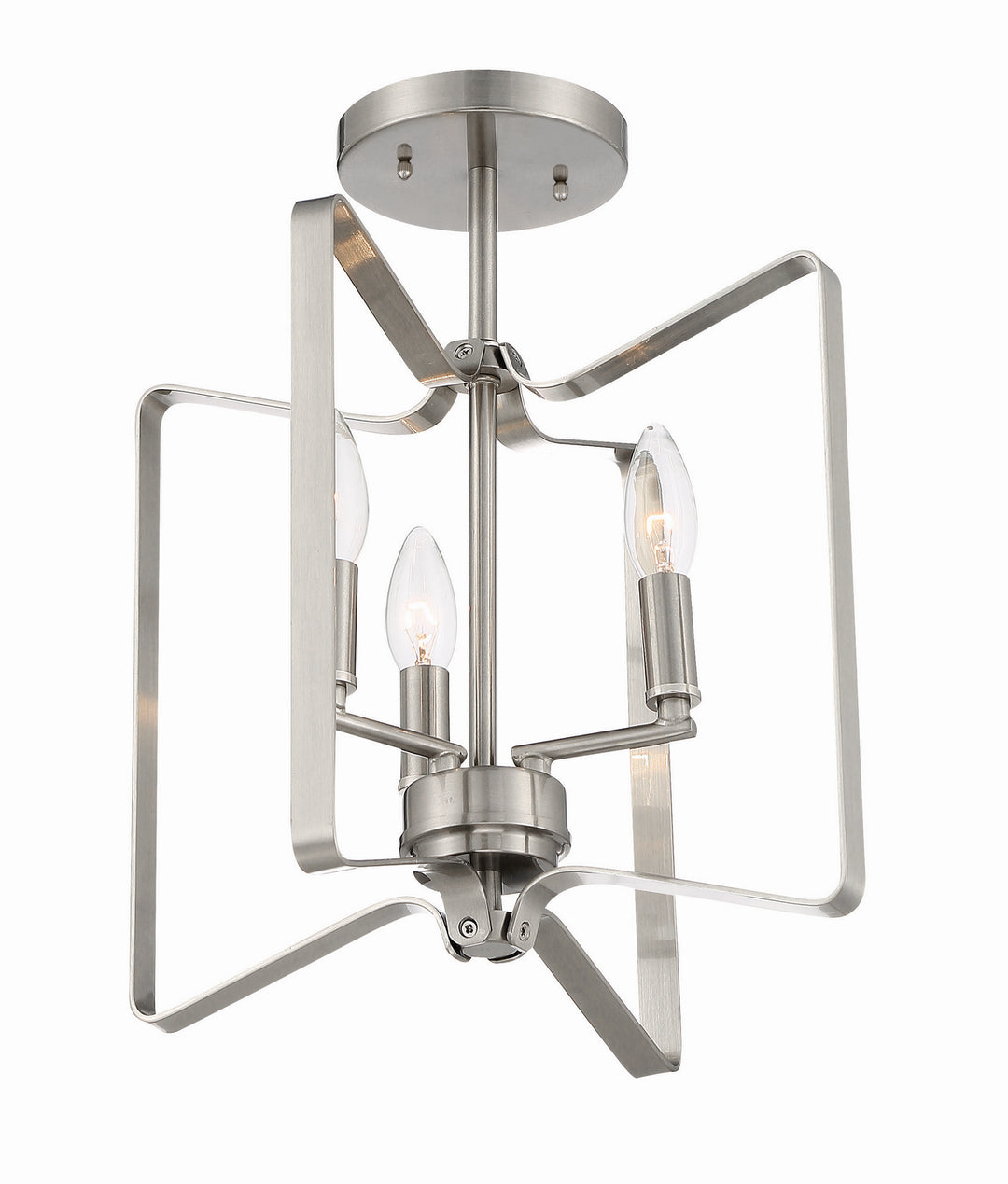 Shayna Three Light Convertible Semi Flush in Brushed Polished Nickel