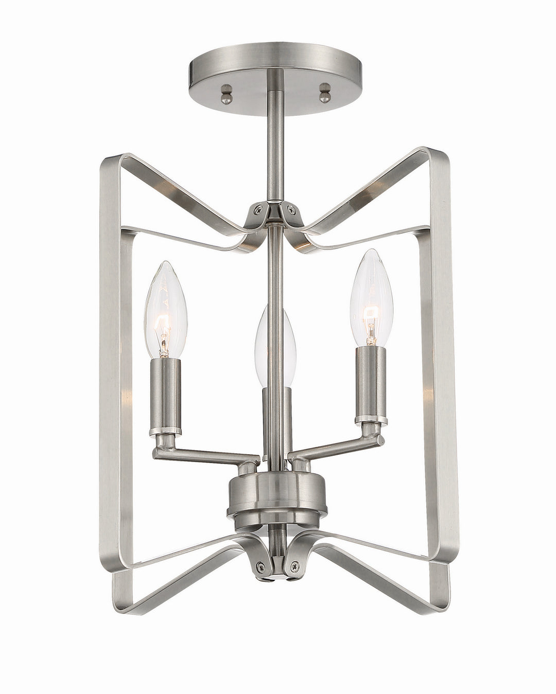 Shayna Three Light Convertible Semi Flush in Brushed Polished Nickel