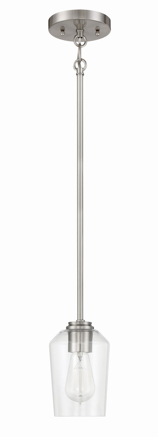 Shayna One Light Mini Pendant in Brushed Polished Nickel