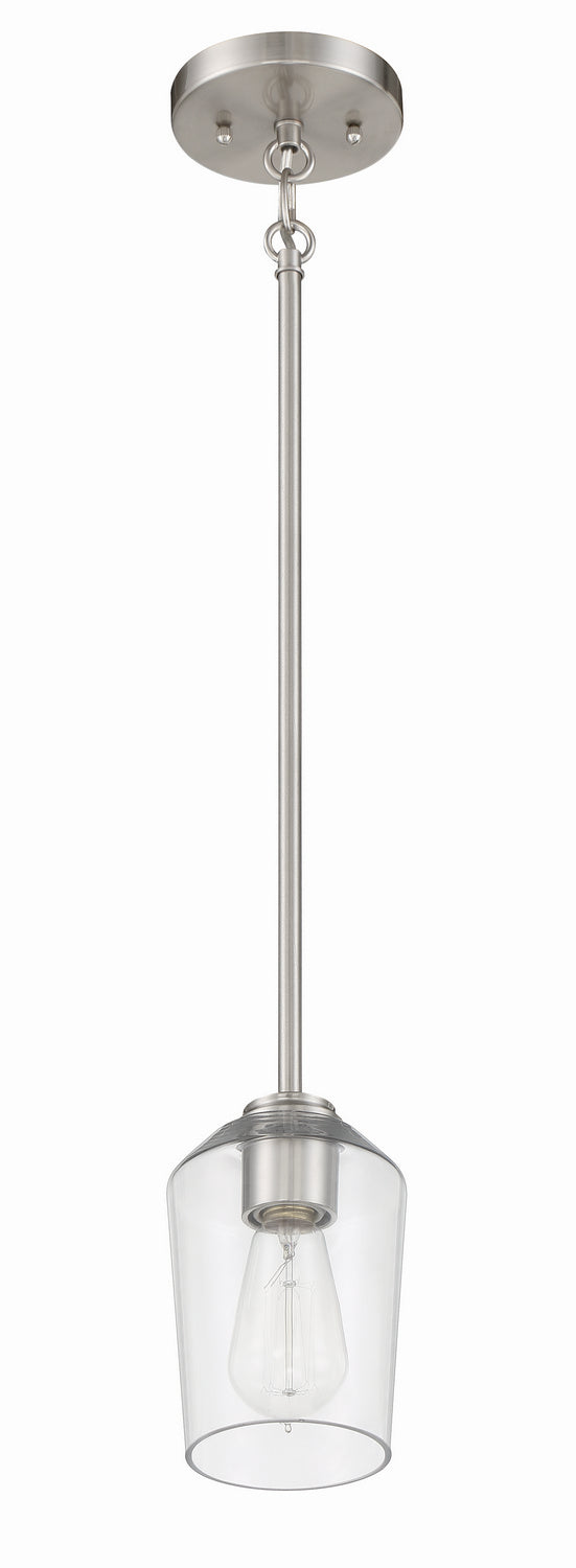 Shayna One Light Mini Pendant in Brushed Polished Nickel