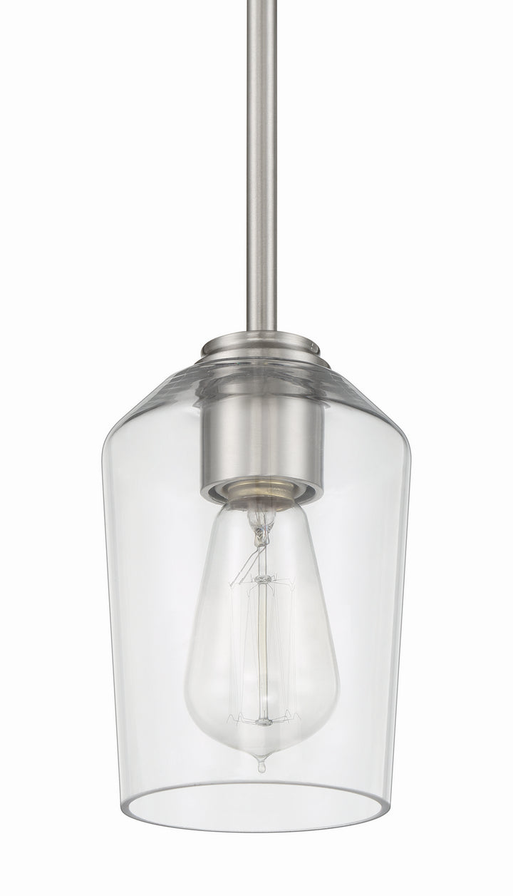 Shayna One Light Mini Pendant in Brushed Polished Nickel