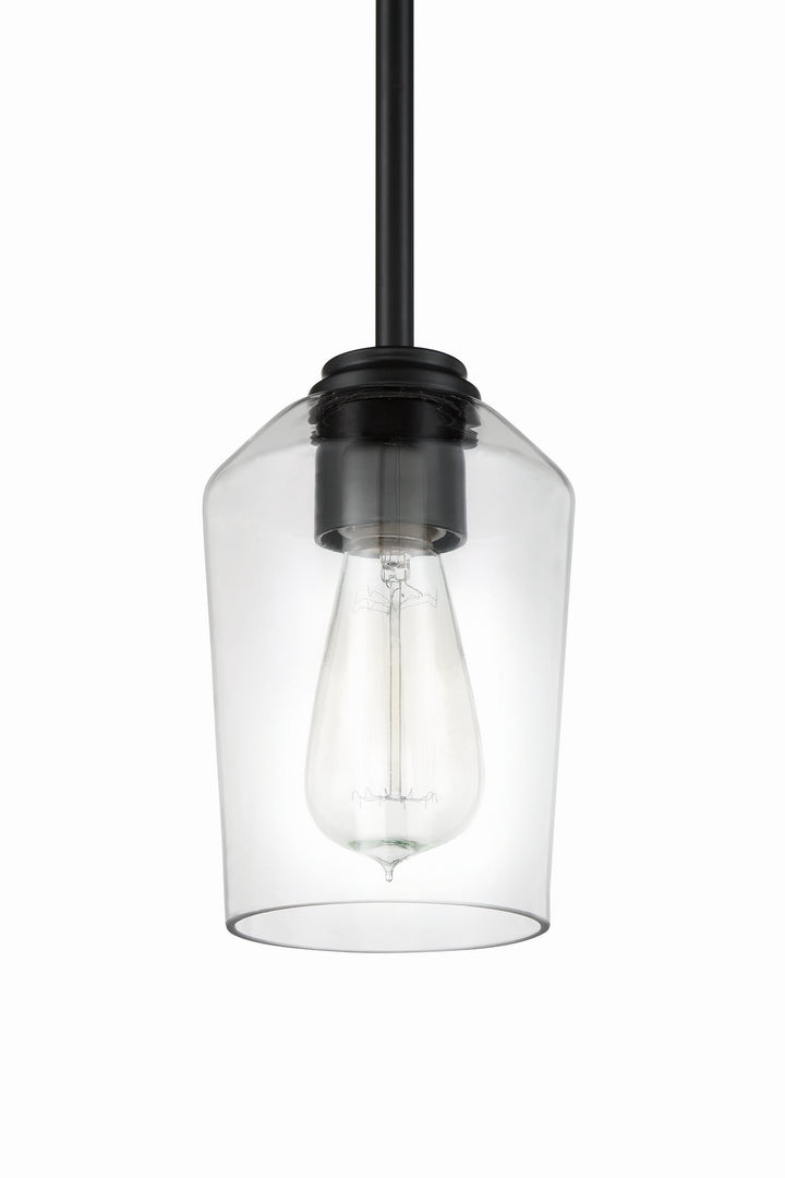 Shayna One Light Mini Pendant in Flat Black