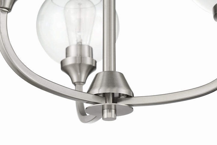 Glenda Three Light Chandelier in Brushed Polished Nickel