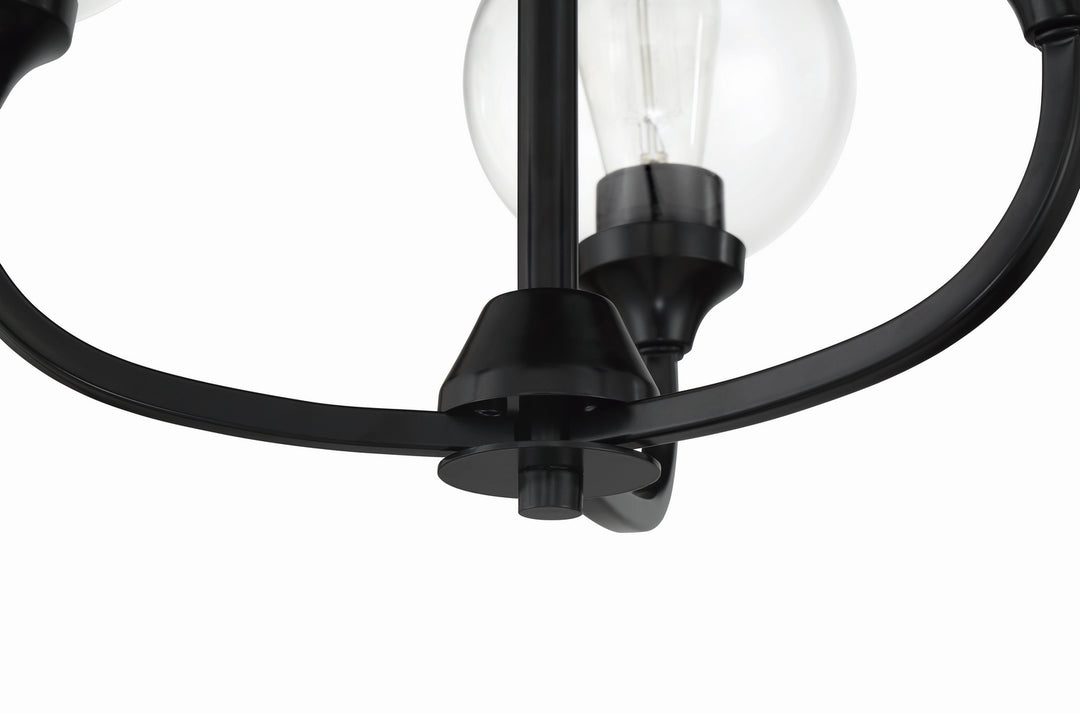 Glenda Three Light Chandelier in Flat Black