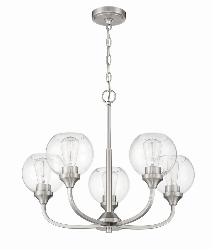 Glenda Five Light Chandelier in Brushed Polished Nickel