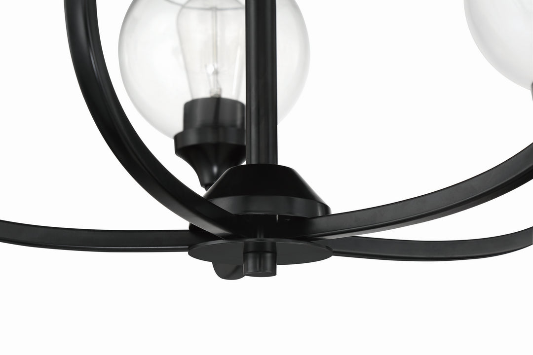 Glenda Five Light Chandelier in Flat Black