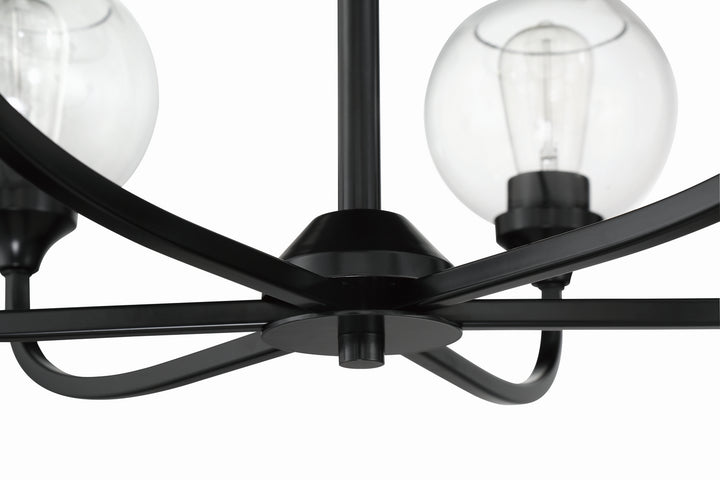 Glenda Nine Light Chandelier in Flat Black