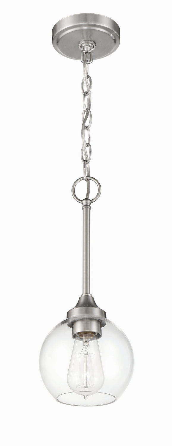 Glenda One Light Mini Pendant in Brushed Polished Nickel