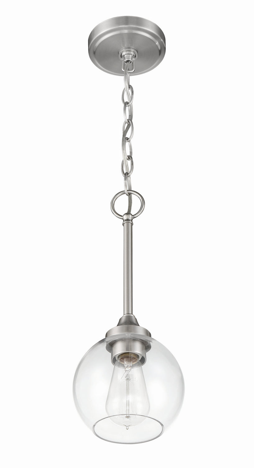 Glenda One Light Mini Pendant in Brushed Polished Nickel