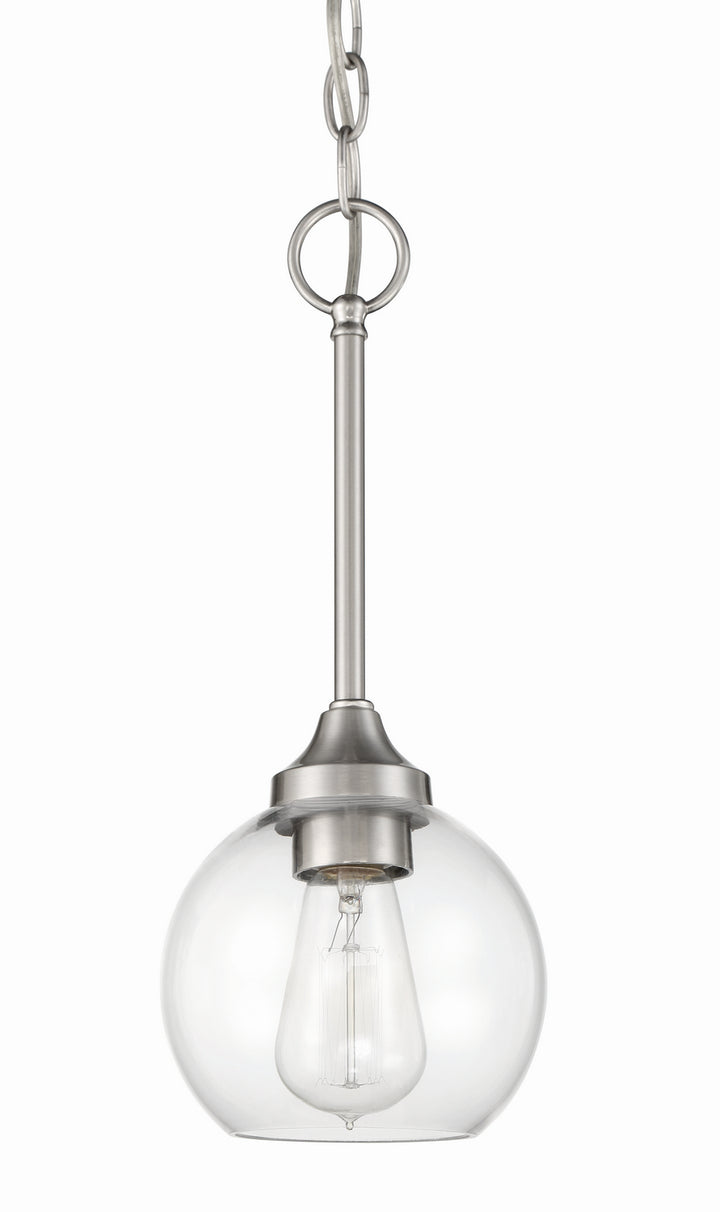 Glenda One Light Mini Pendant in Brushed Polished Nickel