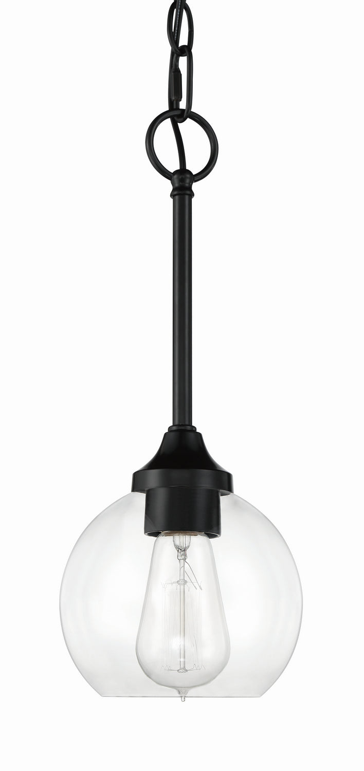 Glenda One Light Mini Pendant in Flat Black