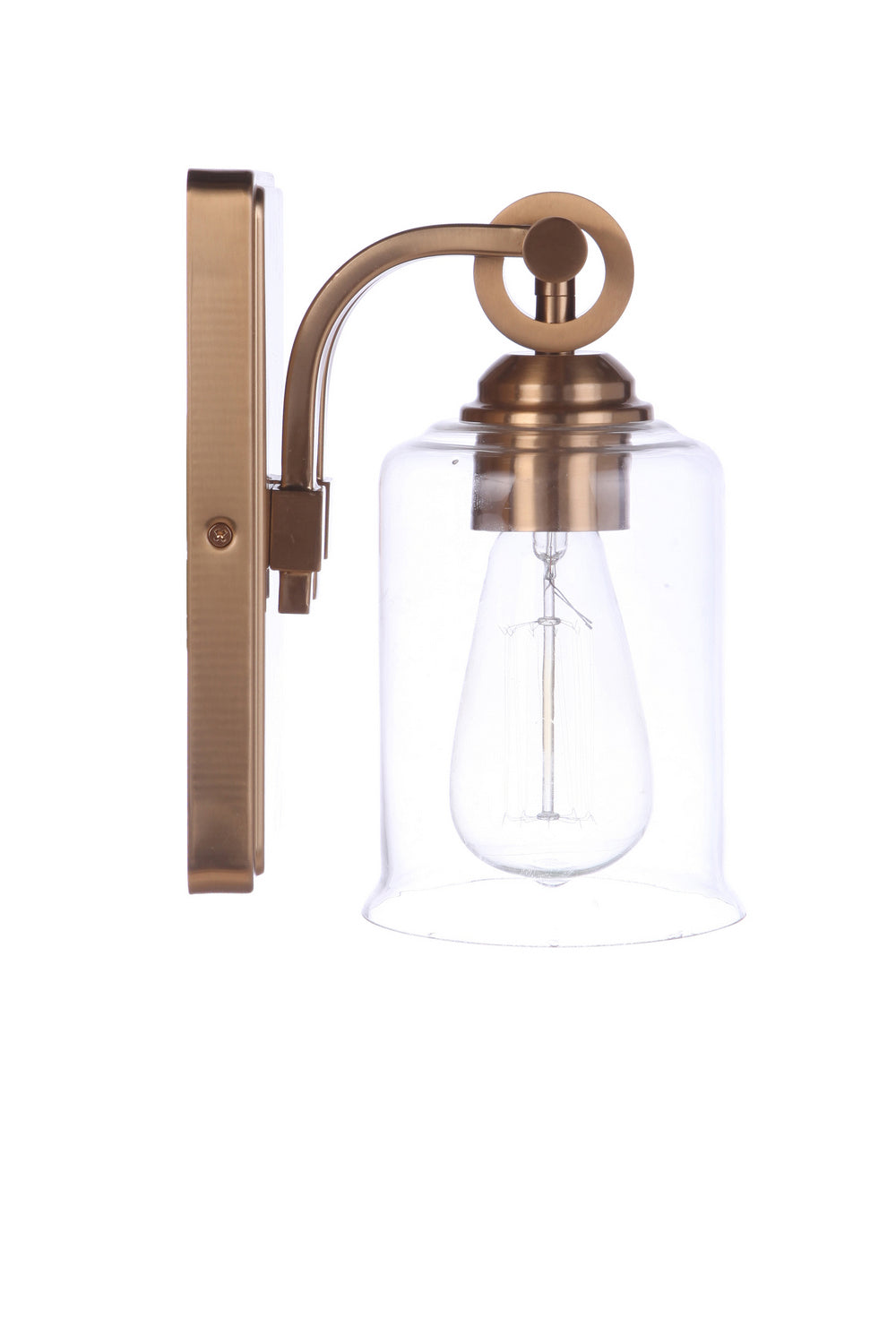 Romero One Light Wall Sconce in Satin Brass