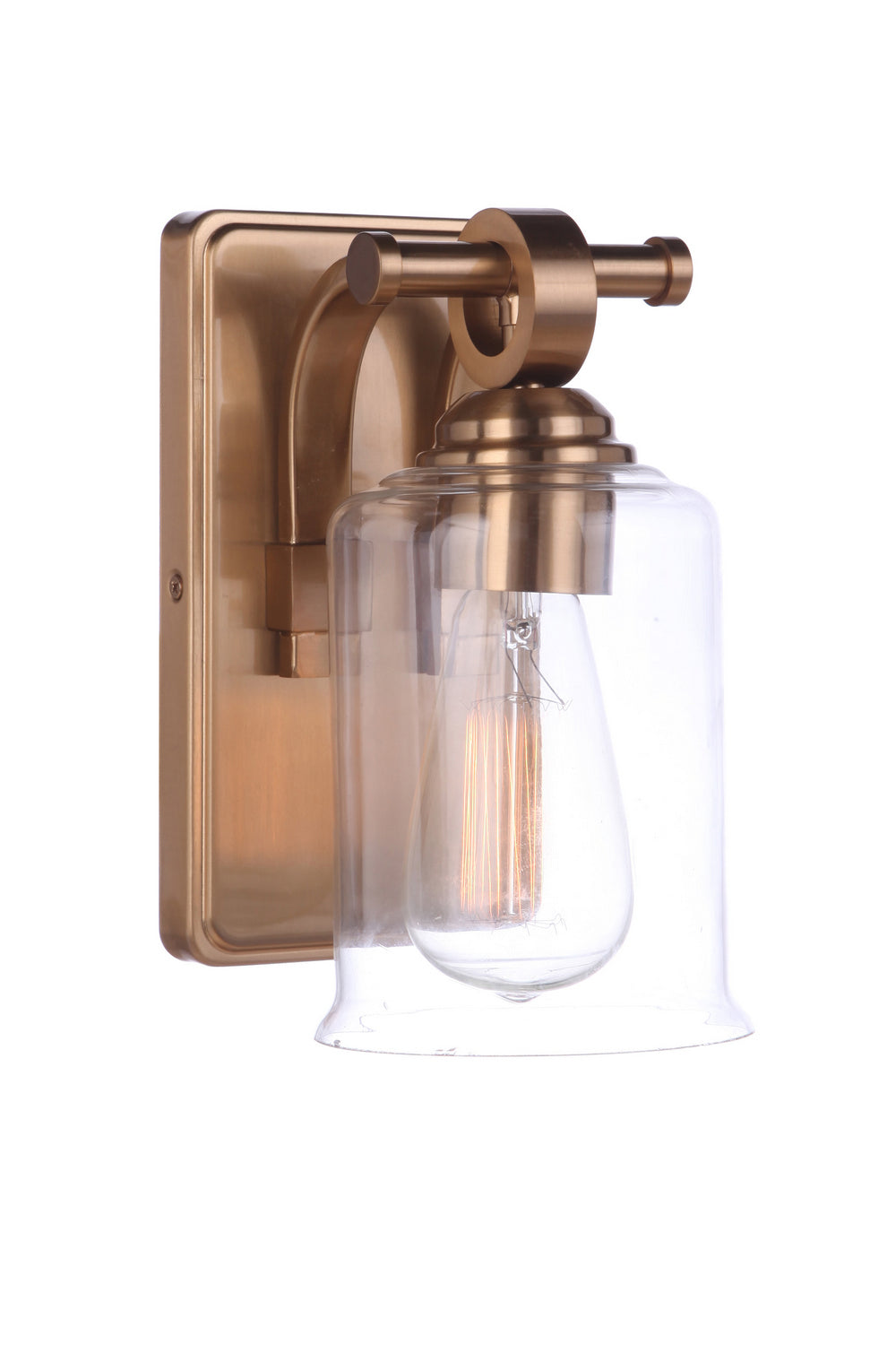 Romero One Light Wall Sconce in Satin Brass