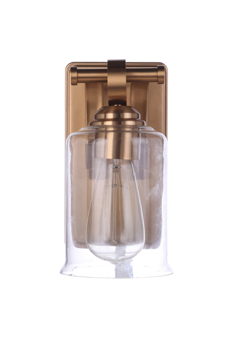 Romero One Light Wall Sconce in Satin Brass