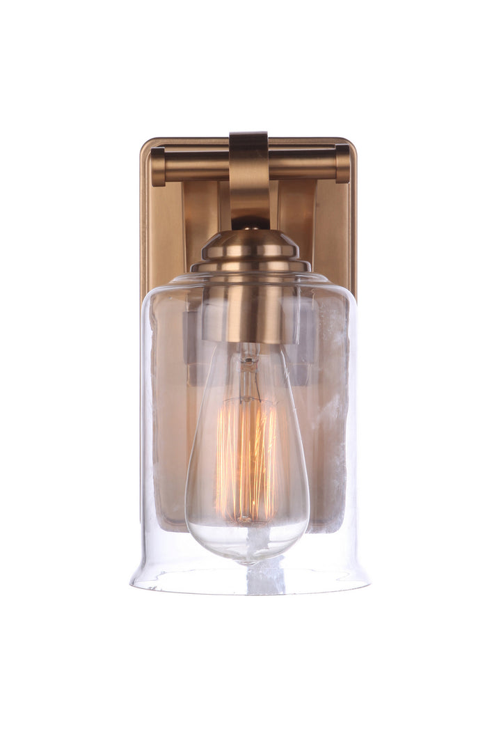 Romero One Light Wall Sconce in Satin Brass