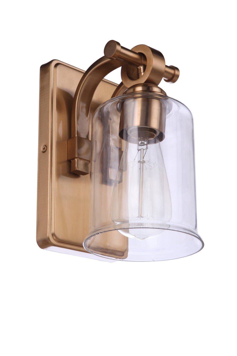 Romero One Light Wall Sconce in Satin Brass