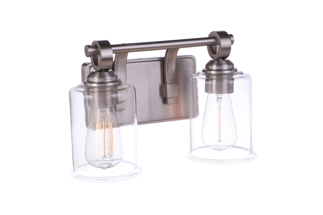 Romero Two Light Vanity in Brushed Polished Nickel