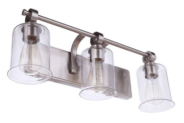 Romero Three Light Vanity in Brushed Polished Nickel