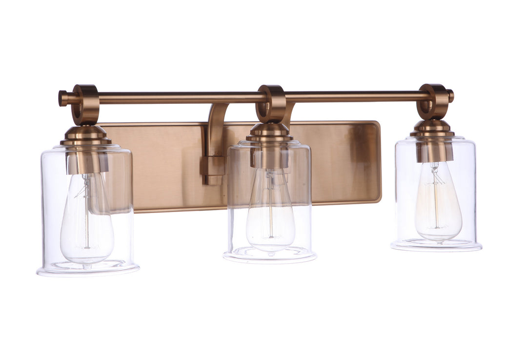 Romero Three Light Vanity in Satin Brass