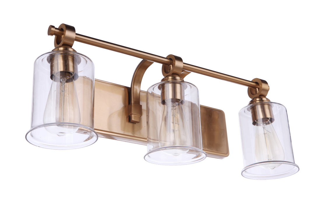 Romero Three Light Vanity in Satin Brass